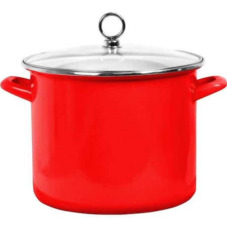 Reston Lloyd Reston Lloyd 78600 8 Qt Stock Pot with Glass Lid  Red 78600
